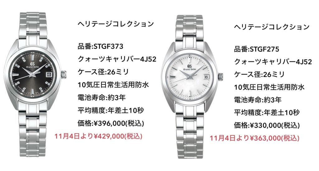 お知らせ』グランドセイコー価格改定のご案内｜お知らせ｜HF-AGE